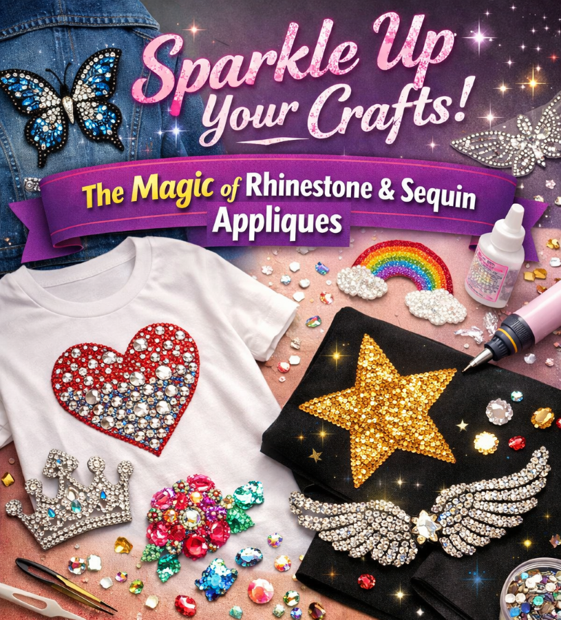 Sparkle Up Your Crafts: The Magic of Rhinestone and Sequin Appliques