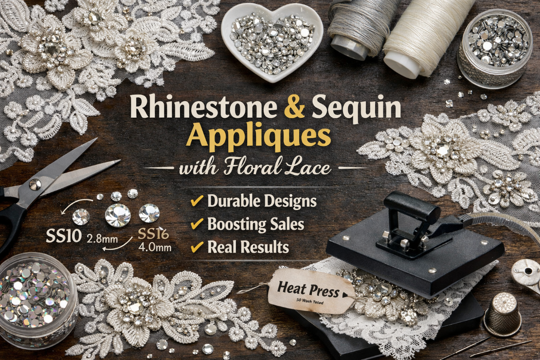 Rhinestone & Sequin Floral Lace: Materials, Methods, and Real Results