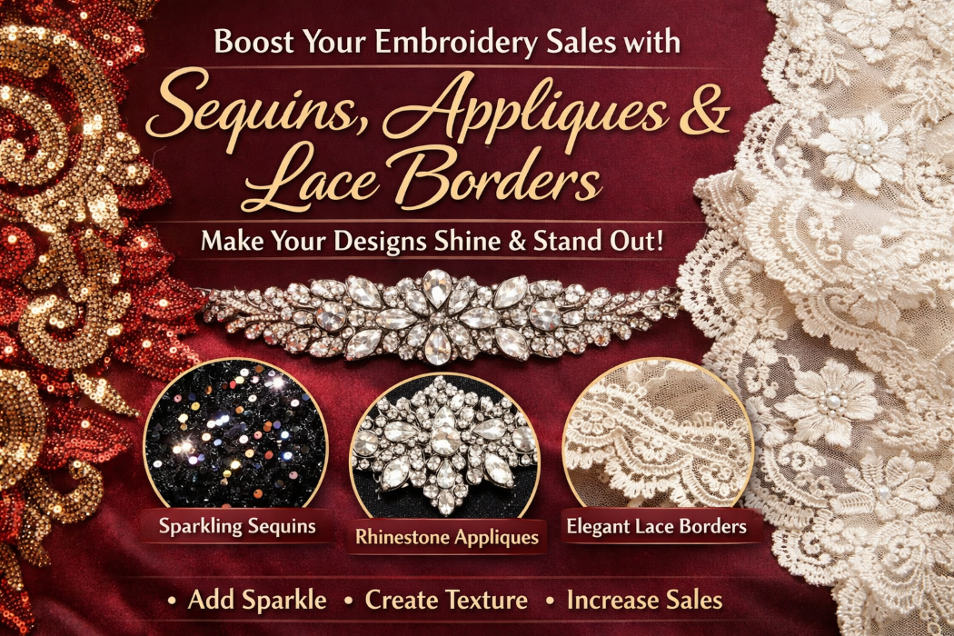 The Secret to Making Your Embroidery Stand Out: Sequins, Appliques, and Lace