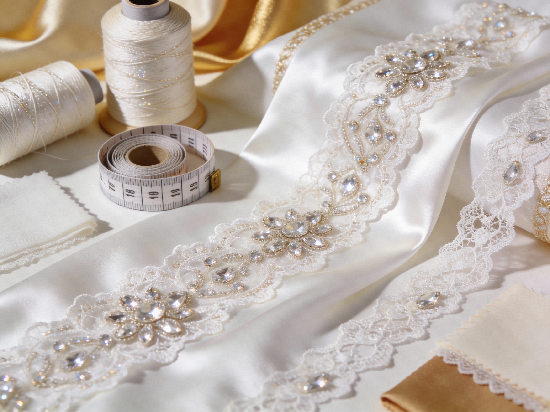 How to Use Rhinestone Appliques and Lace Borders for Bridal and Partywear