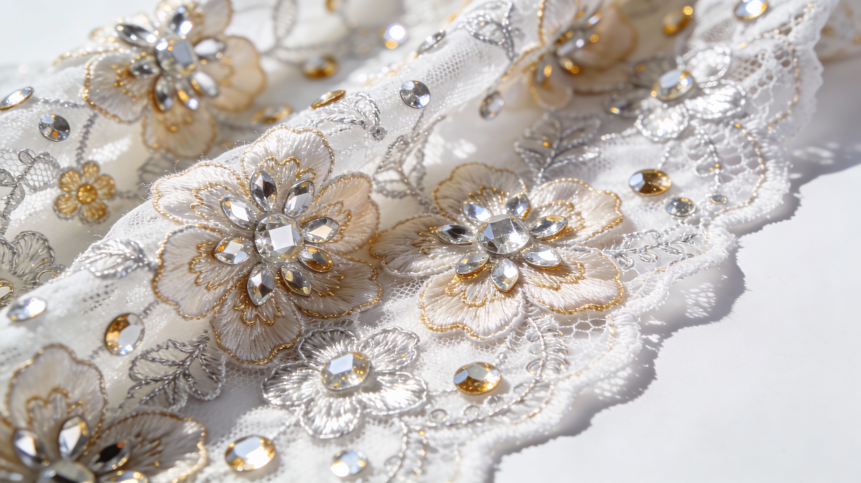 Elevating Fashion with Floral Lace, Sequin Appliques, and Rhinestones