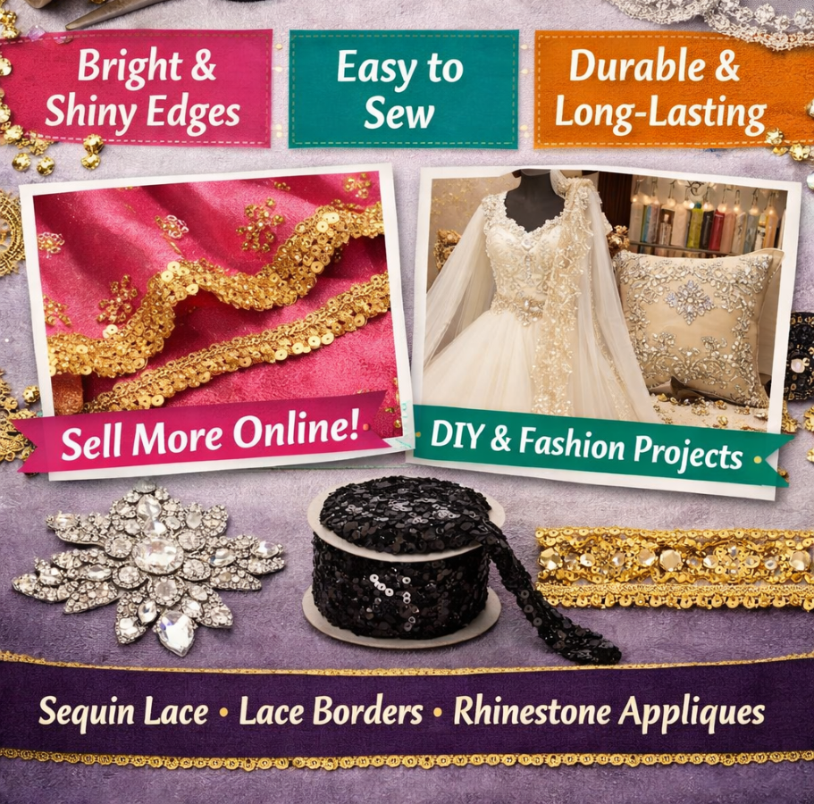 Make Your Designs Pop with Lace Borders and Sequins