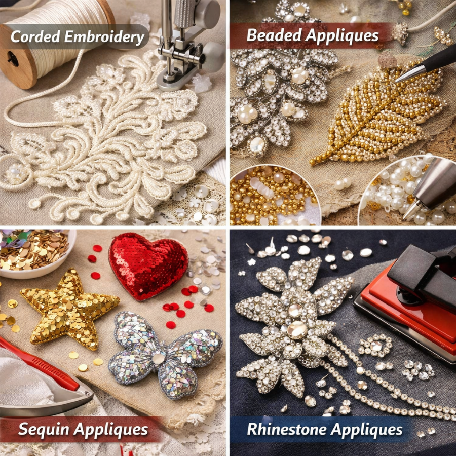 Add Texture and Sparkle: Exploring Corded, Beaded, and Sequin Appliques