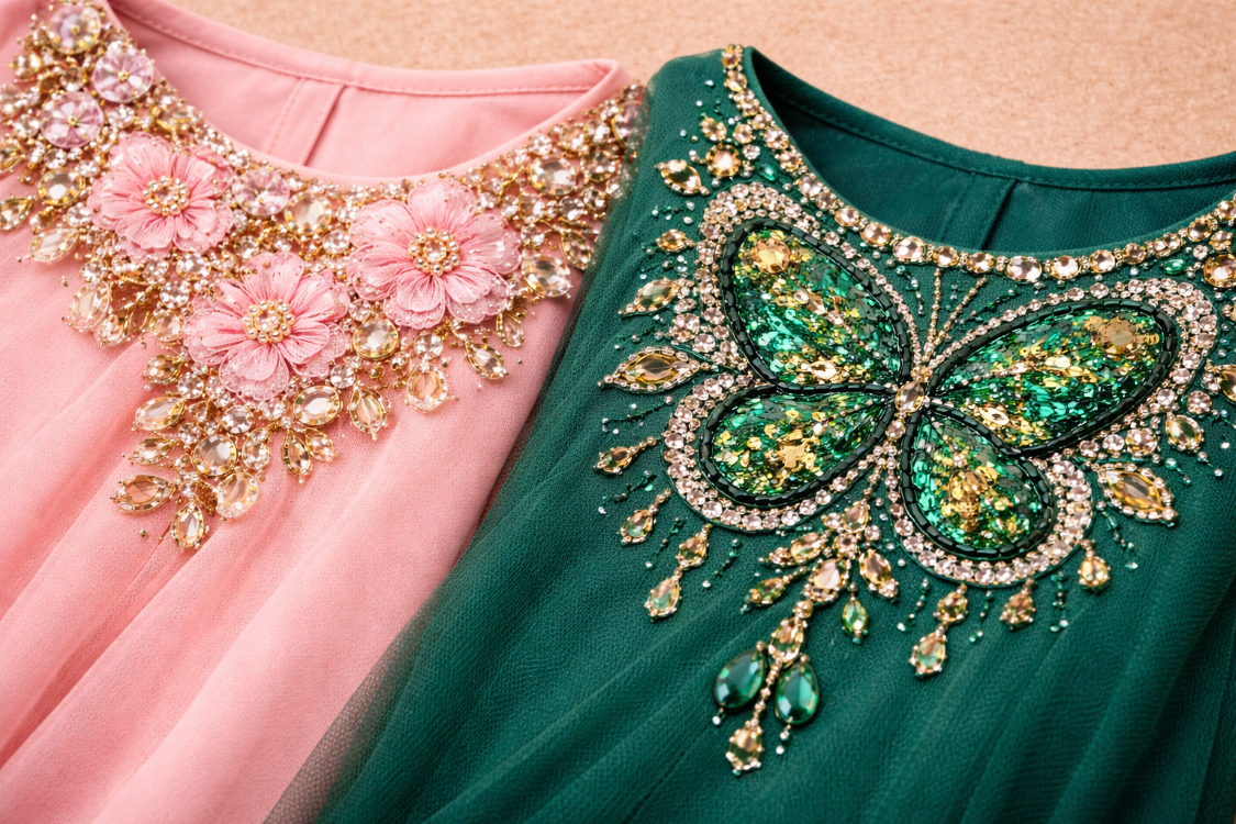 Upgrade Plain Dresses with Lace and Rhinestones