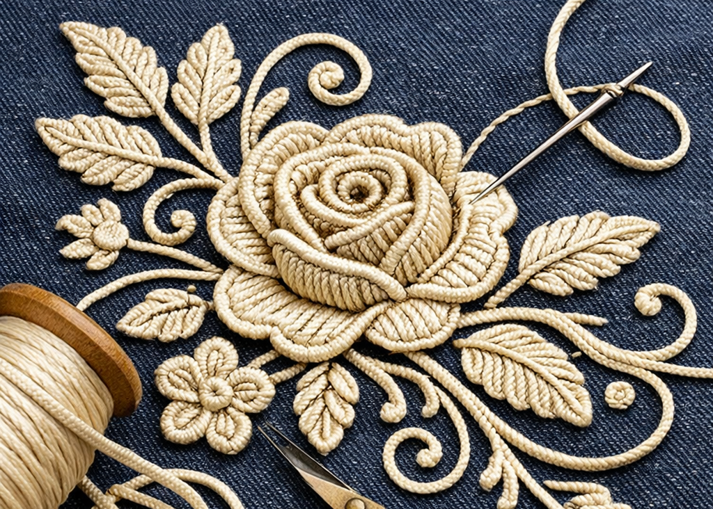 Corded Embroidery and Sequin Appliques for Creative DIY Crafts