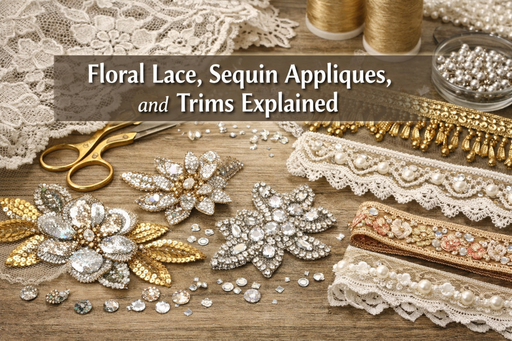 Materials That Sell: Floral Lace, Rhinestones, and Trims