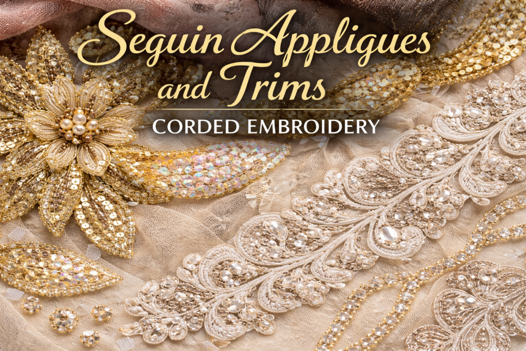 Sequin Appliques and Trims, Corded Embroidery: Elevate Your Craft with Sparkle and Style
