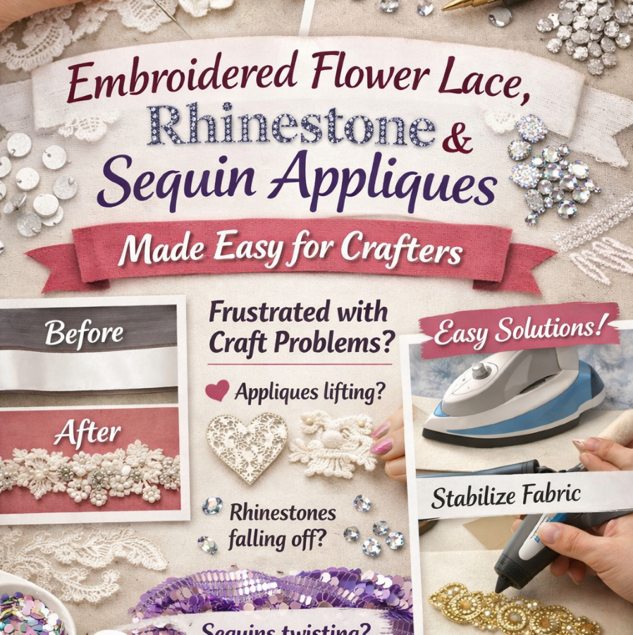 Craft Better Projects with Embroidered Lace and Rhinestone Appliques