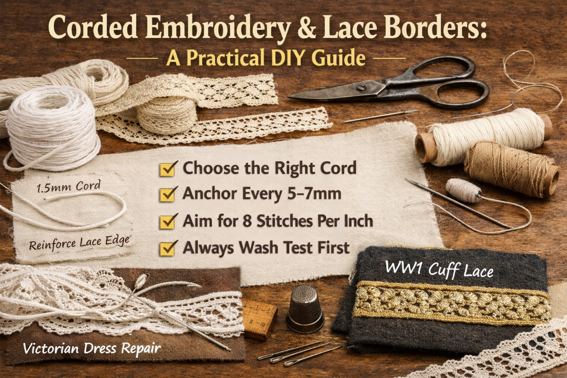 Corded Embroidery Tips: Secure Lace Borders Without Puckering