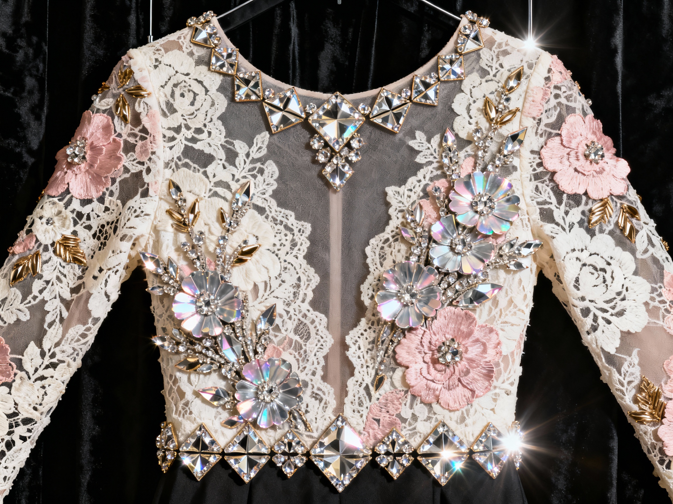 Floral Lace and Sparkle: Tips for Using Rhinestone & Sequin Appliqués