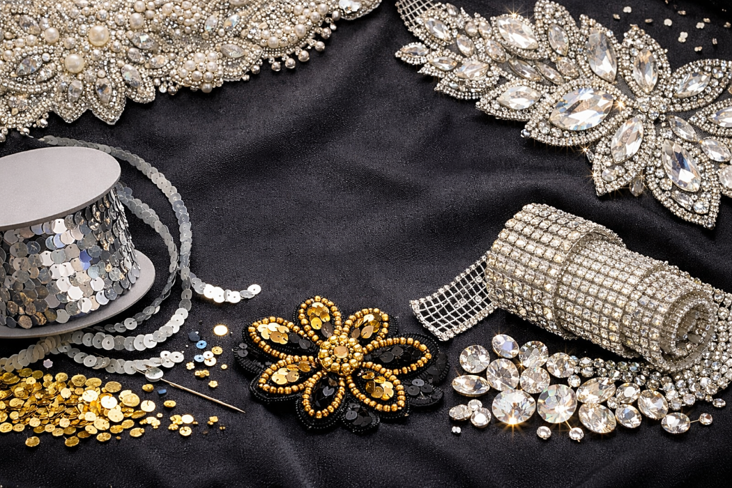 Create Dazzling Designs with Sequin, Beaded, and Rhinestone Appliques and Trims