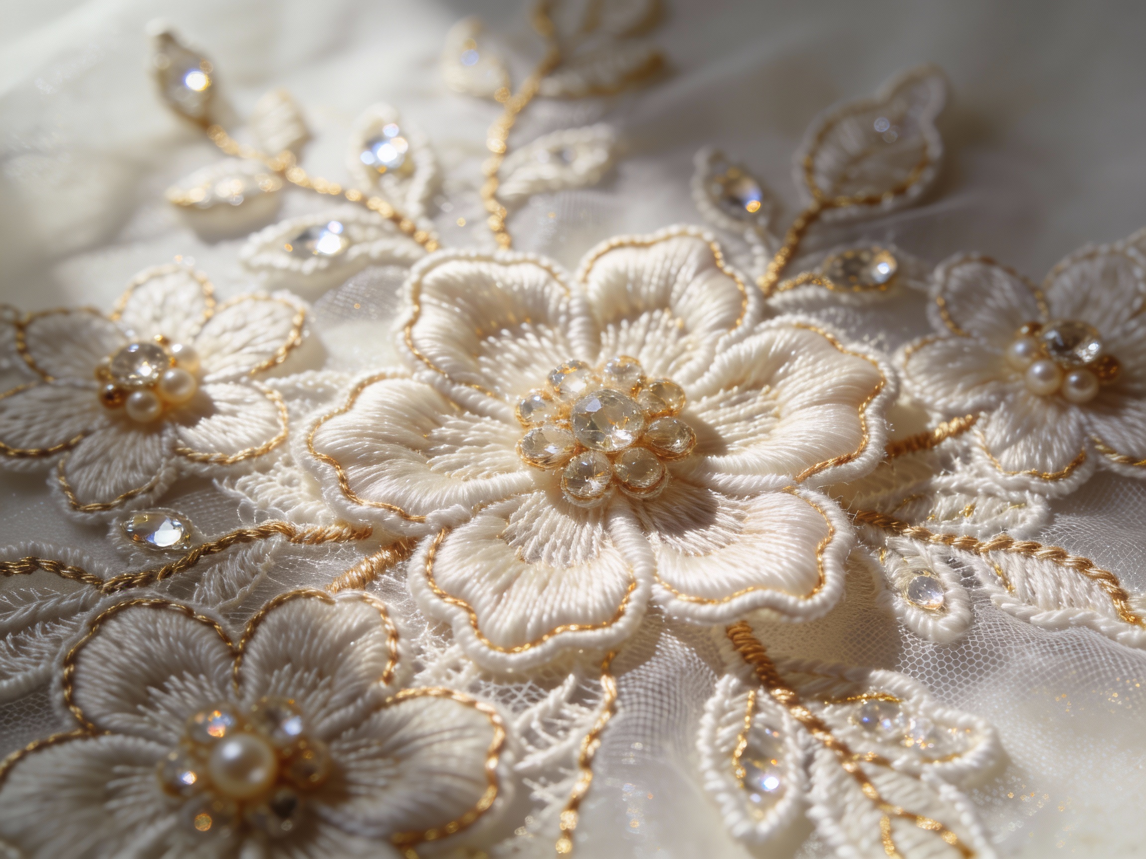 The Art of Dimension: Corded Embroidery and Embroidered Floral Lace