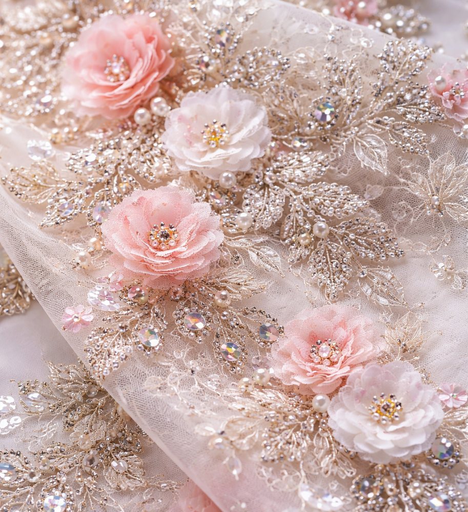 Floral Lace with Sequin Appliques: A Popular Choice for Modern Fashion