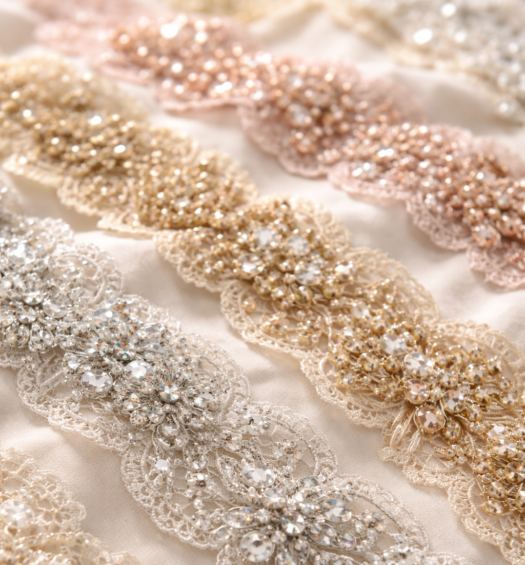 Using Rhinestone and Sequin Appliques in Modern Lace Design