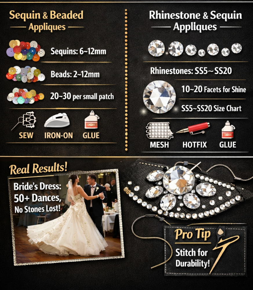 Beaded vs Rhinestone Appliques: Which Sparkle Lasts Longer?