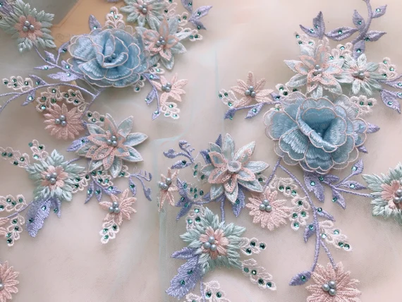 How Designers Use Floral Lace, Rhinestone, and Sequin Appliques Today